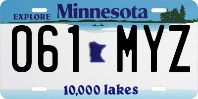 MN license plate 061MYZ