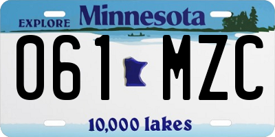 MN license plate 061MZC