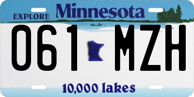MN license plate 061MZH
