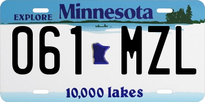MN license plate 061MZL