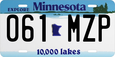 MN license plate 061MZP