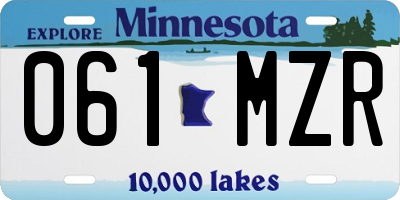 MN license plate 061MZR