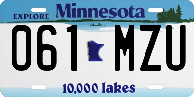 MN license plate 061MZU