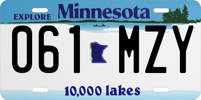 MN license plate 061MZY