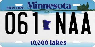 MN license plate 061NAA