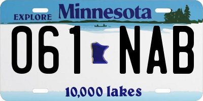 MN license plate 061NAB