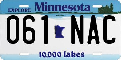 MN license plate 061NAC