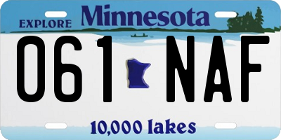 MN license plate 061NAF