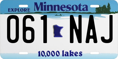 MN license plate 061NAJ