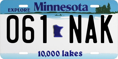 MN license plate 061NAK