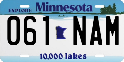 MN license plate 061NAM
