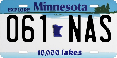 MN license plate 061NAS