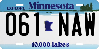 MN license plate 061NAW