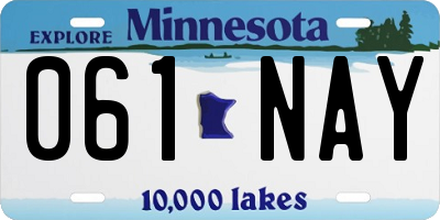 MN license plate 061NAY