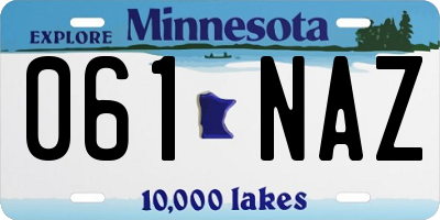 MN license plate 061NAZ
