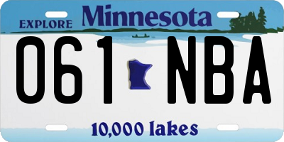 MN license plate 061NBA