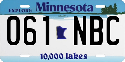 MN license plate 061NBC
