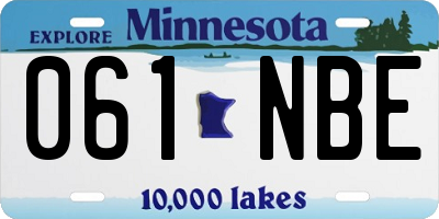 MN license plate 061NBE