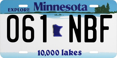 MN license plate 061NBF
