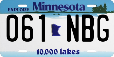 MN license plate 061NBG