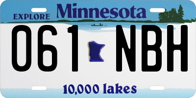 MN license plate 061NBH