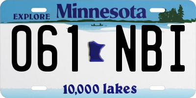 MN license plate 061NBI