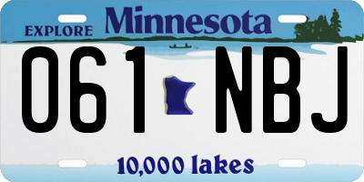 MN license plate 061NBJ