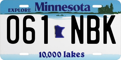 MN license plate 061NBK