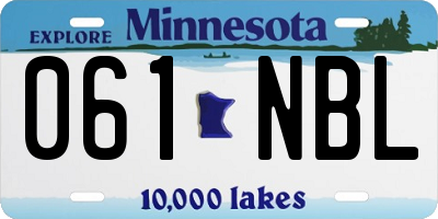 MN license plate 061NBL
