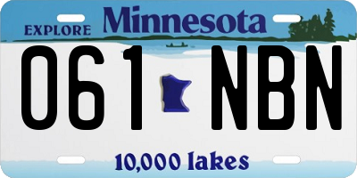MN license plate 061NBN
