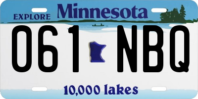 MN license plate 061NBQ