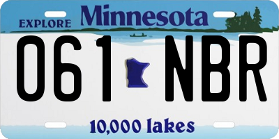 MN license plate 061NBR