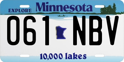 MN license plate 061NBV