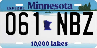 MN license plate 061NBZ