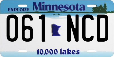 MN license plate 061NCD