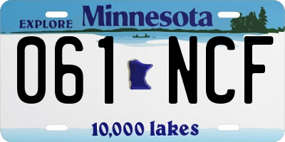 MN license plate 061NCF