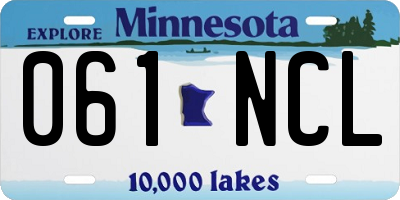 MN license plate 061NCL