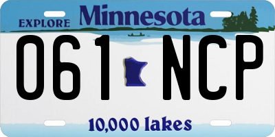 MN license plate 061NCP