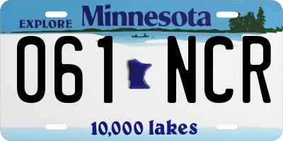 MN license plate 061NCR
