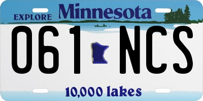MN license plate 061NCS