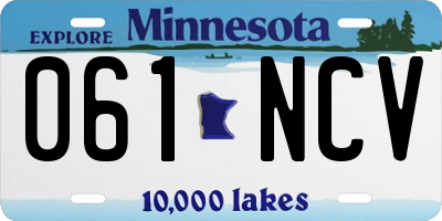 MN license plate 061NCV
