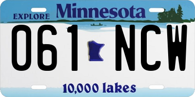 MN license plate 061NCW