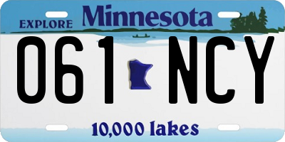 MN license plate 061NCY