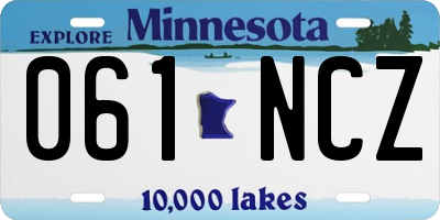 MN license plate 061NCZ