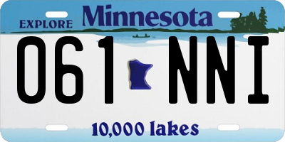 MN license plate 061NNI