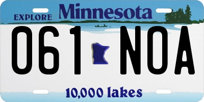 MN license plate 061NOA