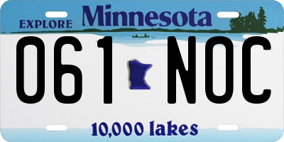 MN license plate 061NOC