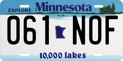 MN license plate 061NOF