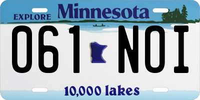MN license plate 061NOI