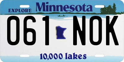 MN license plate 061NOK